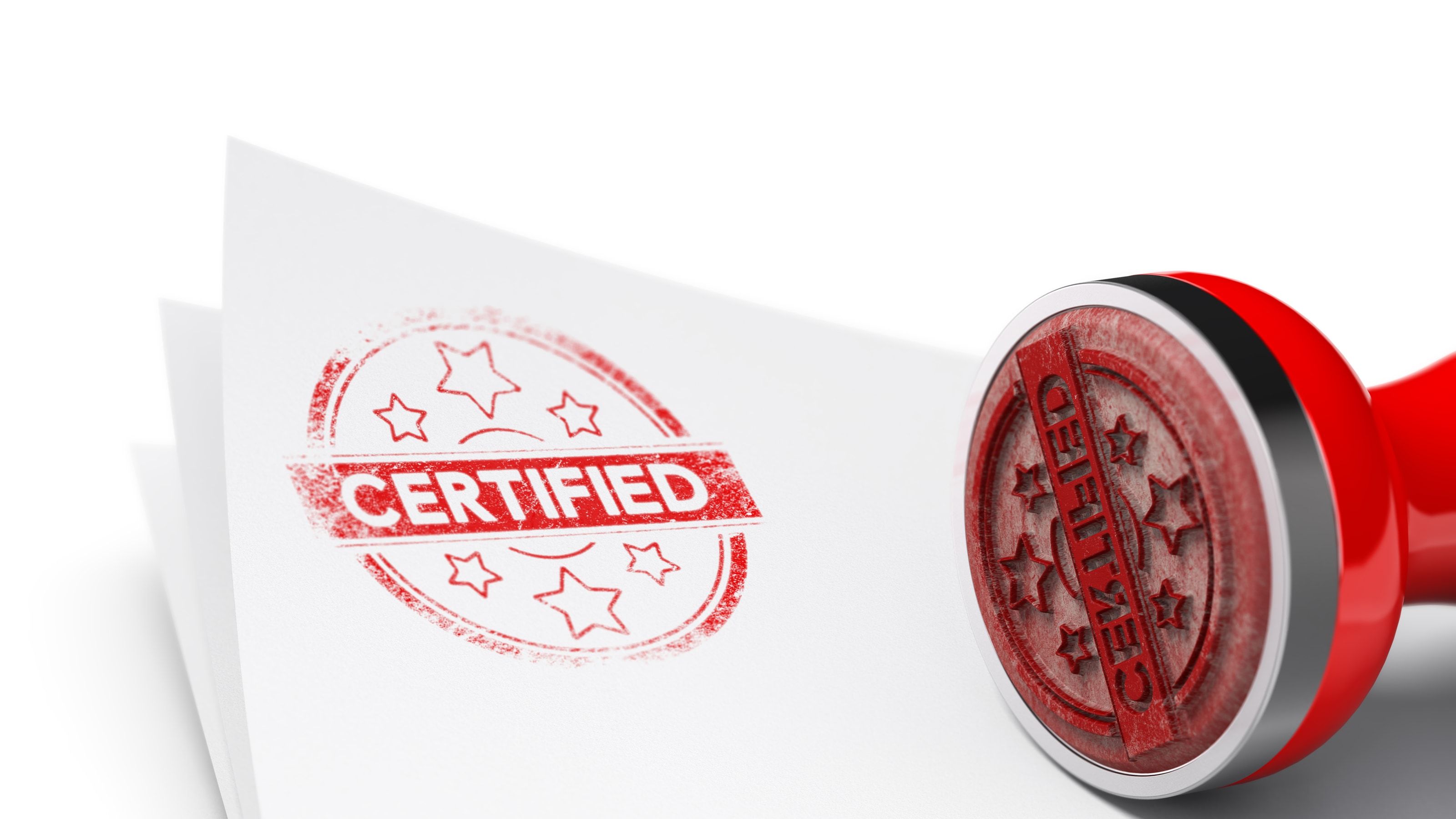 Sello de certificado sobre documentación de la norma ISO 9001